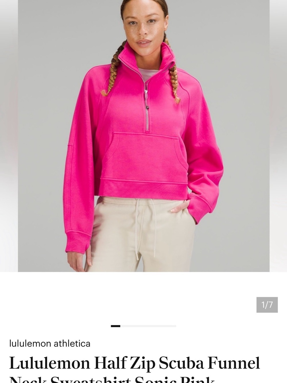 lululemon athletica Half-Zip Scuba Funnel Sweatshirt - Sonic pink